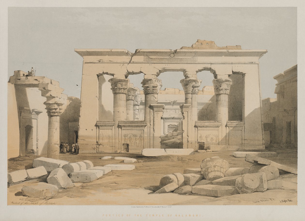 मिस्र और नूबिया, खंड I: 1847 के कलाबेश के मंदिर का पोर्टिको। द्वारा लुई हागे