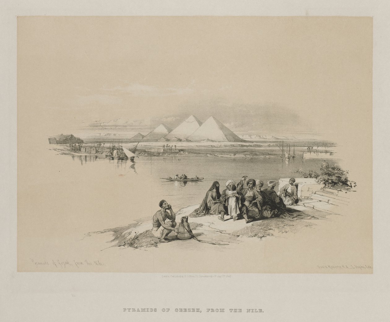 मिस्र और नूबिया, वॉल्यूम I: नील के पिरामिड, नील से, 1846। द्वारा लुई हागे