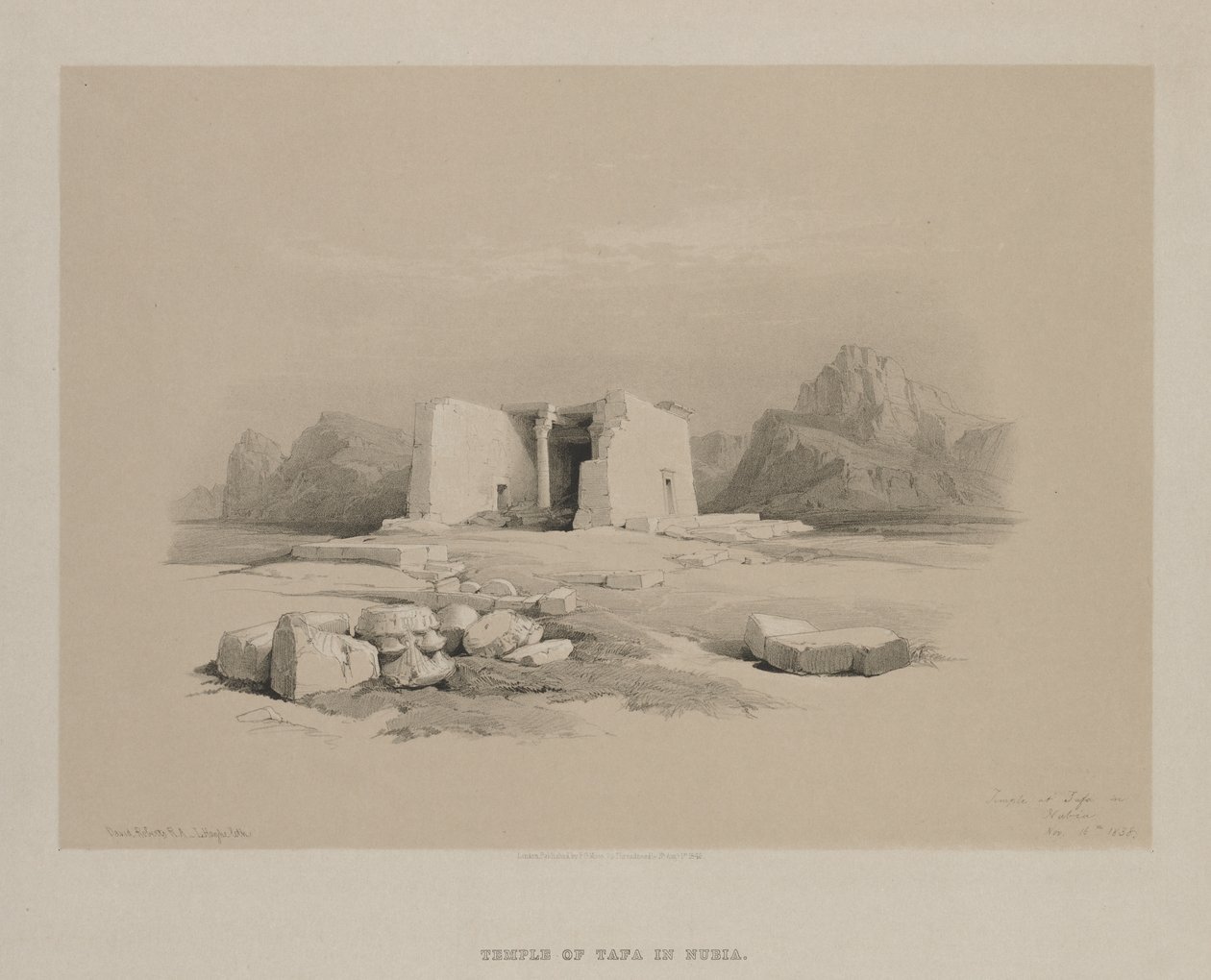 मिस्र और नूबिया, खंड I: 1846 में नूबिया में टफा में मंदिर। द्वारा लुई हागे