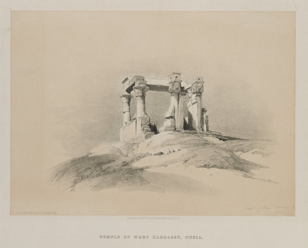 मिस्र और नूबिया, वॉल्यूम I: 1846 में नूबिया में वैडी कार्देसी का मंदिर। द्वारा लुई हागे