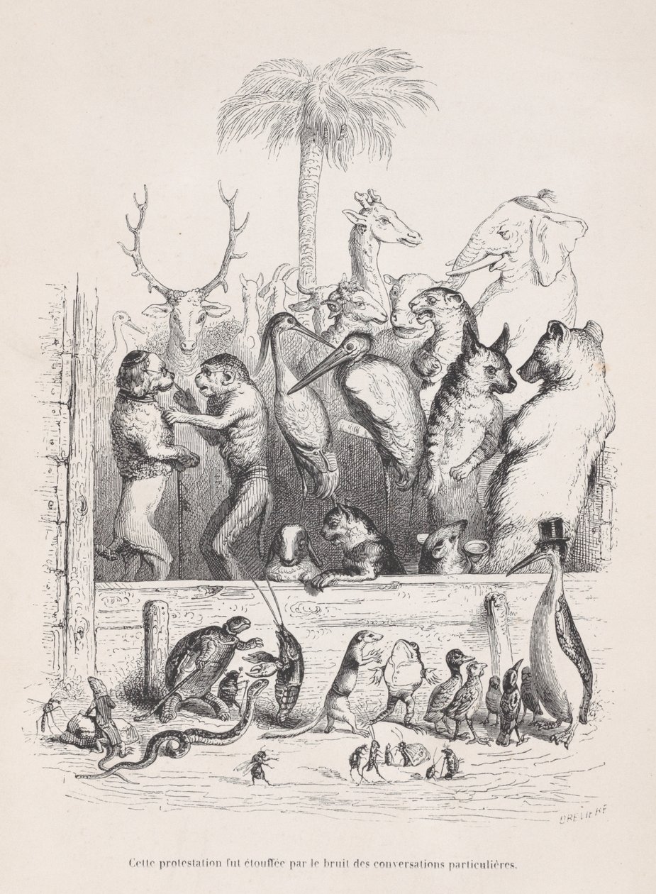 इस विरोध को..., सीए के दृश्यों से निजी बातचीत के शोर से दबा दिया गया था। 1837-47. द्वारा लुई हेनरी ब्रेविएरे