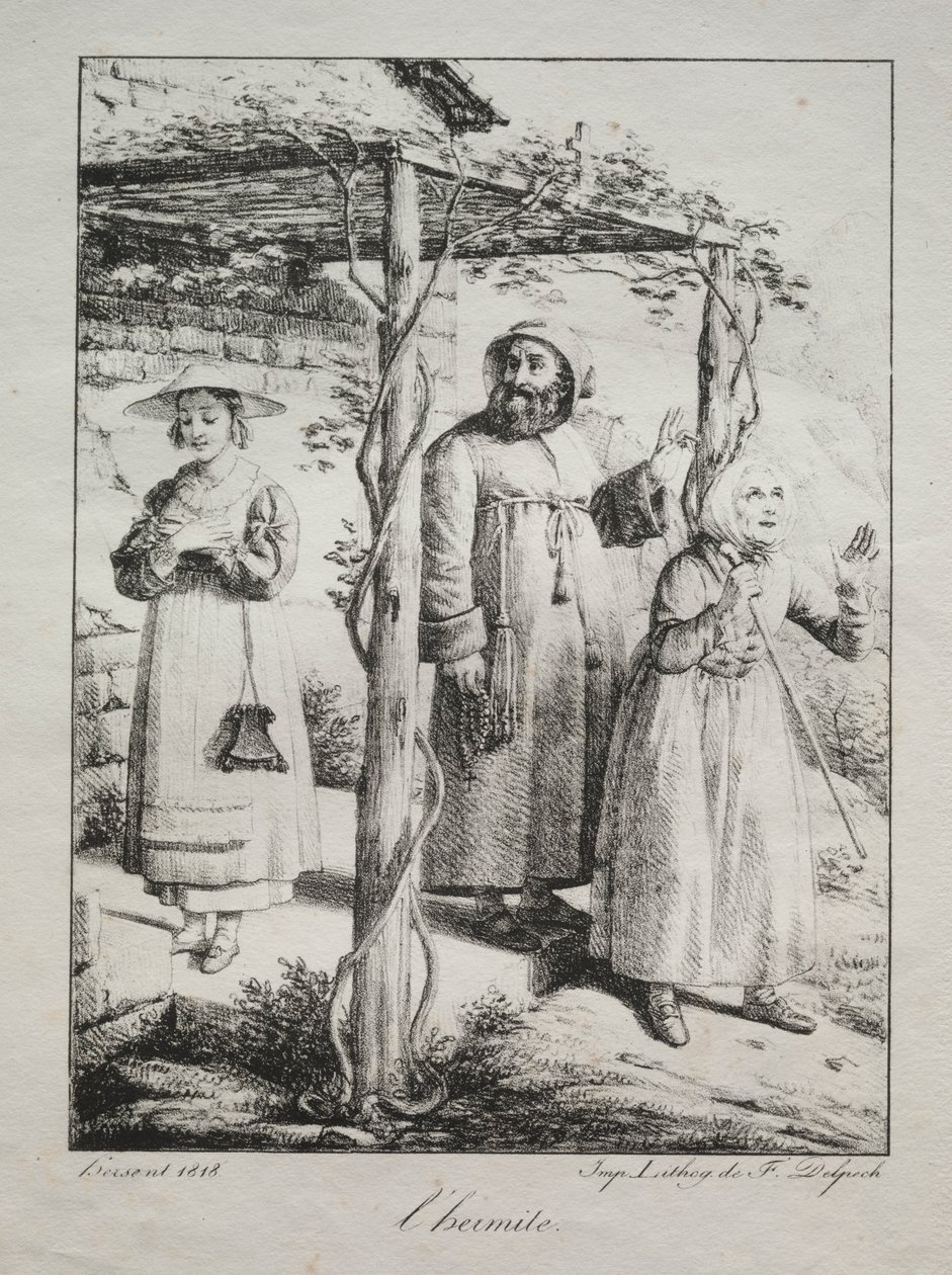 द हर्मिट, 1818। द्वारा लुईस मेरी जीन हर्सेन्ट