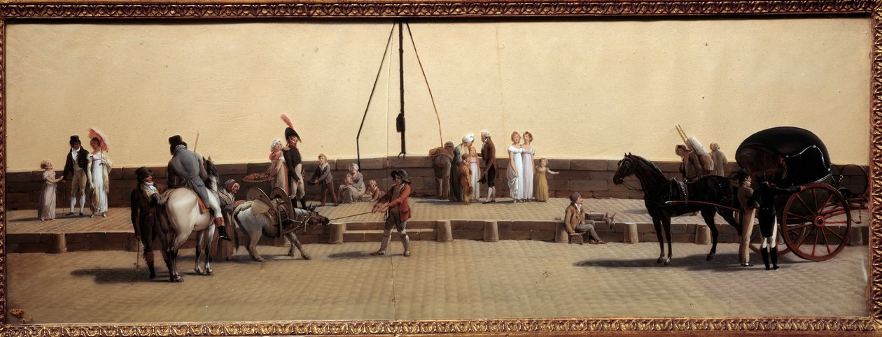 लुई लियोपोल्ड बोइली (1761-1845) 1800 सन द्वारा पैसेज डू पोंट रॉयल ए पेरिस पेंटिंग। 0,25x0,69 मीटर पेरिस, मुसी कार्नावलेट। द्वारा लुई लियोपोल्ड बोइली