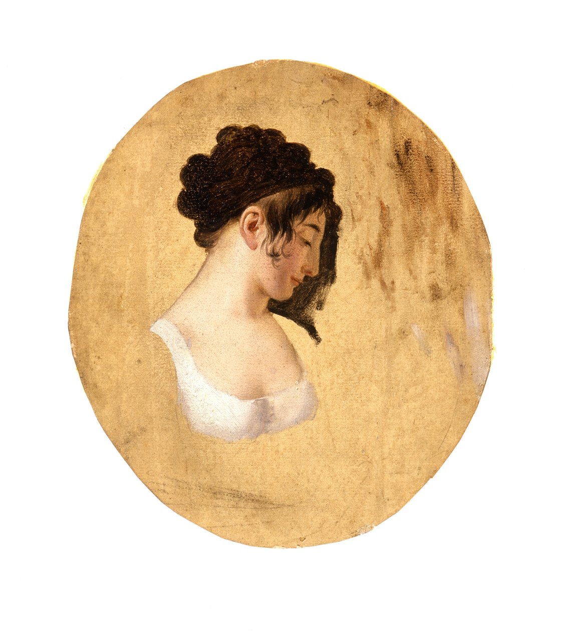 एक युवा महिला के प्रमुख का प्रोफाइल, c.1794 (कैनवास पर कागज पर तेल) द्वारा लुई लियोपोल्ड बोइली