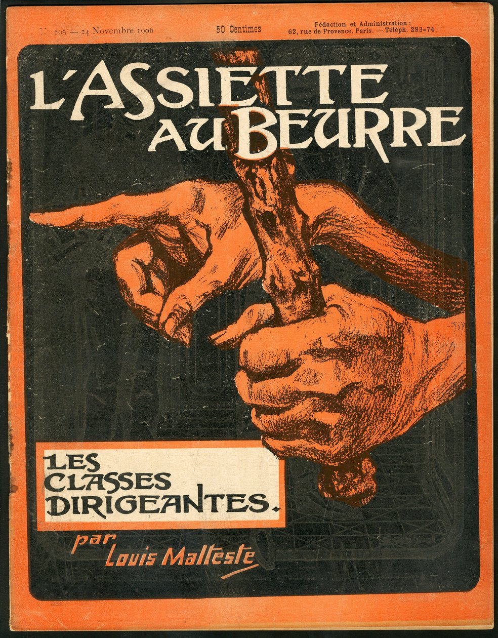 "" L'Plate au Beurre "" का कवर, संख्या 295, रंगों में व्यंग्य द्वारा लुइस माल्टस्ते
