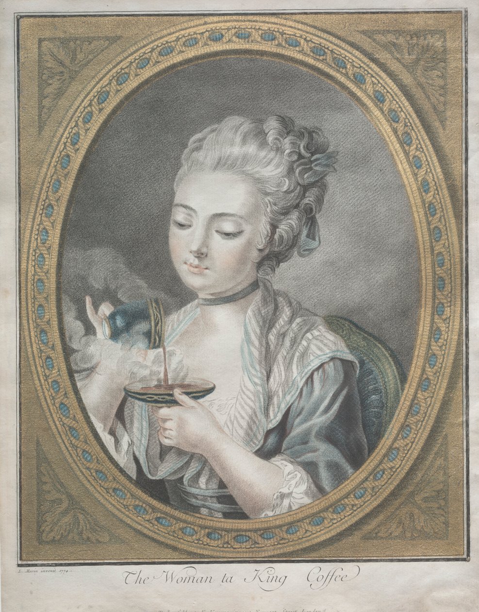 द वूमेन विद कॉफ़ी, 1774। द्वारा लुई मारिन बोनट