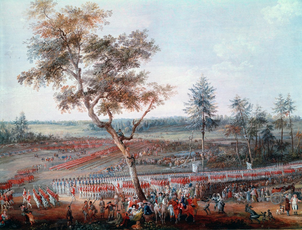 19 अक्टूबर 1781 को यॉर्कटाउन की घेराबंदी। विवरण (कैनवास पर तेल) द्वारा लुई निकोलस वैन ब्लार्नबर्गे