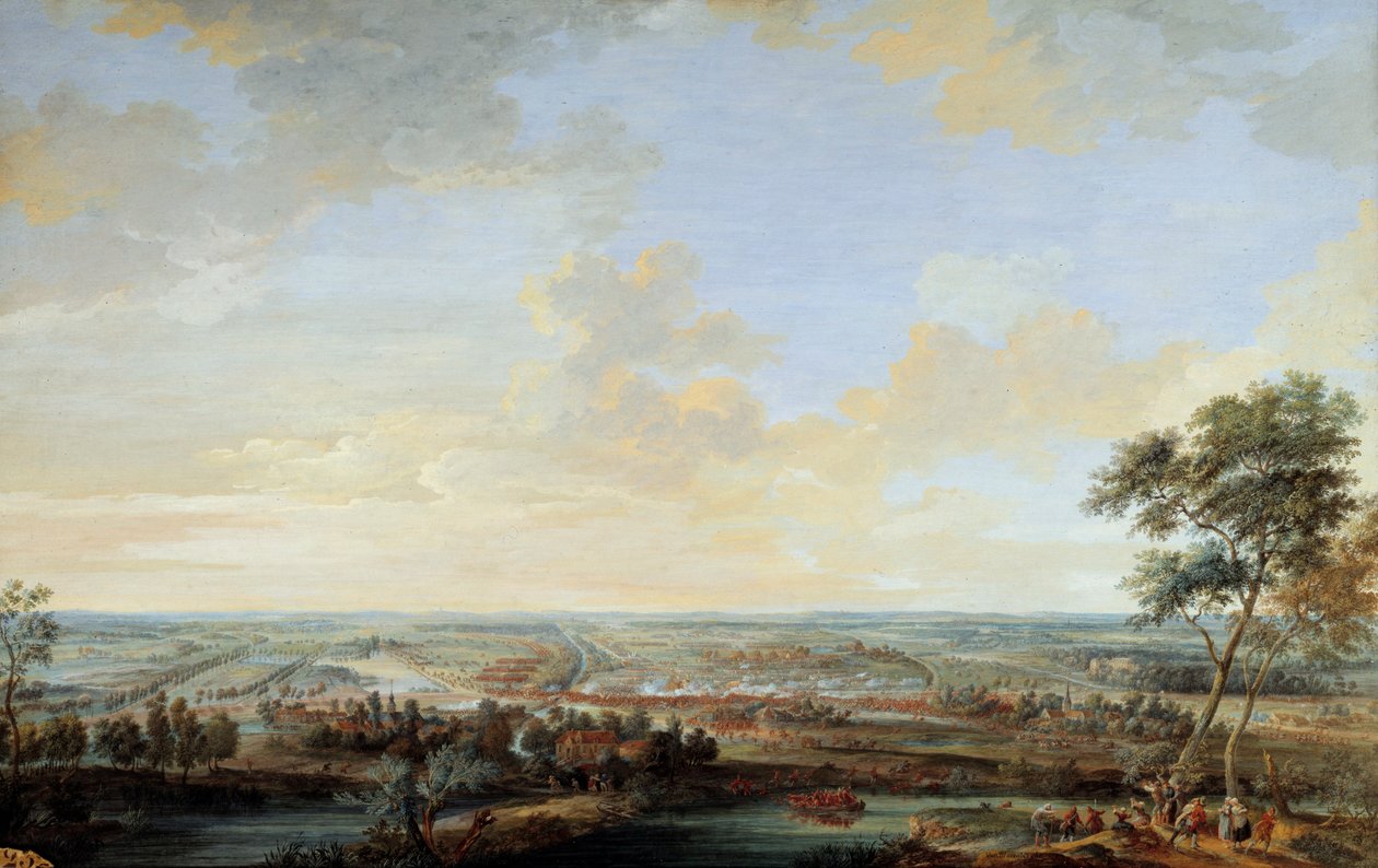 ऑस्ट्रियन उत्तराधिकार का युद्ध (1741-1748): "" मेले की लड़ाई, 9 जुलाई को चायला के विस्काउंट द्वारा जीती गई द्वारा लुई निकोलस वैन ब्लार्नबर्गे