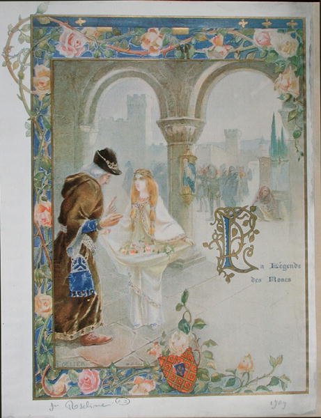 विलेन्यूवे के सेंट रोसालिना (1267-1329) c.1900 (रंग लिथो) द्वारा लुई ओलीयर