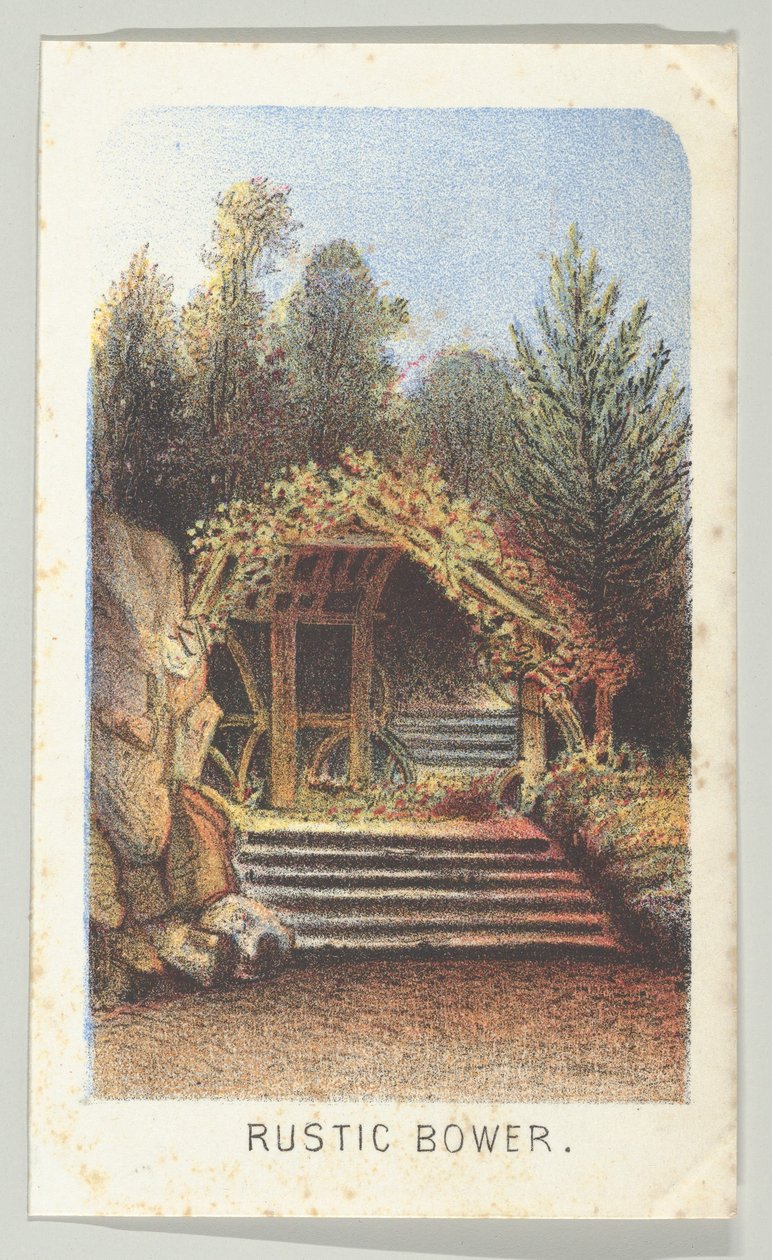 रस्टिक बोवर, सीरीज़ से, व्यूज़ इन सेंट्रल पार्क, न्यूयॉर्क, भाग 3, 1864। द्वारा लुइस प्रांग