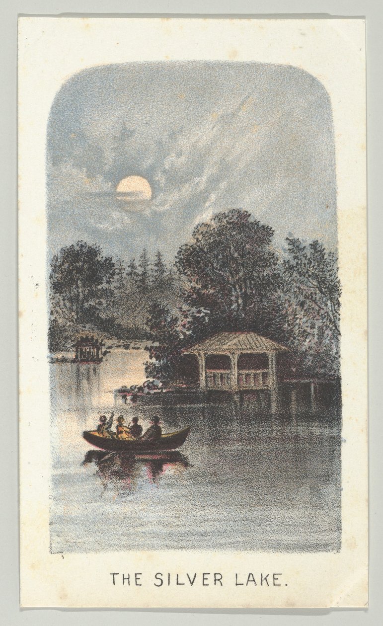 द सिल्वर लेक, सीरीज़ से, व्यूज़ इन सेंट्रल पार्क, न्यूयॉर्क, भाग 2, 1864। द्वारा लुइस प्रांग