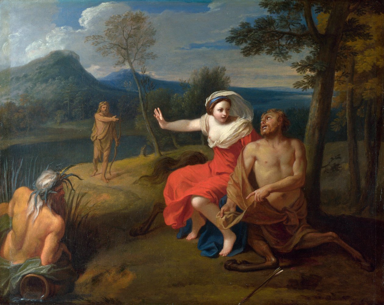 Nessos (Nessus) और Dejanire - Boullogne, Louis de, the Younger (1654-1733) Nessus और Dejanira Oil कैनवास पर ca 1705 नेशनल गैलरी, लंदन 65,4x80,6 द्वारा लुइस डे बुलोग्लने