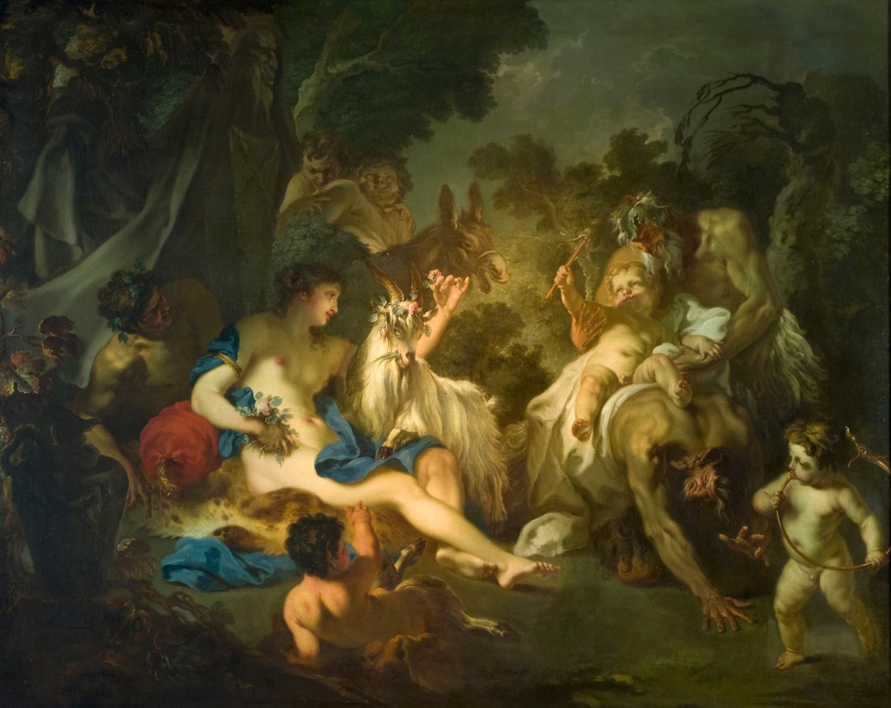 बैचस का बचपन, c.1700-10 (कैनवास पर तेल) द्वारा लुइस डे बुलोग्लने