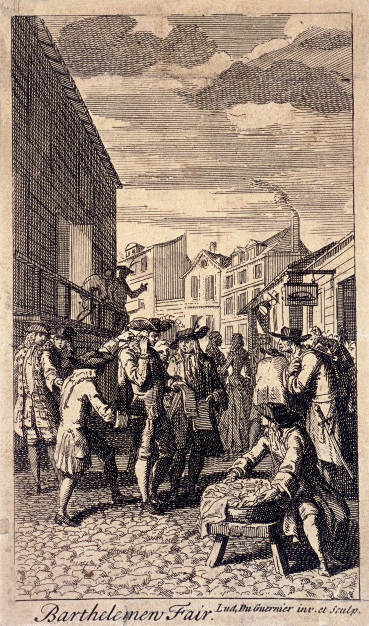 बार्थोलोम्यू मेला, लंदन, c1715 द्वारा लुई डु गुएर्नियर