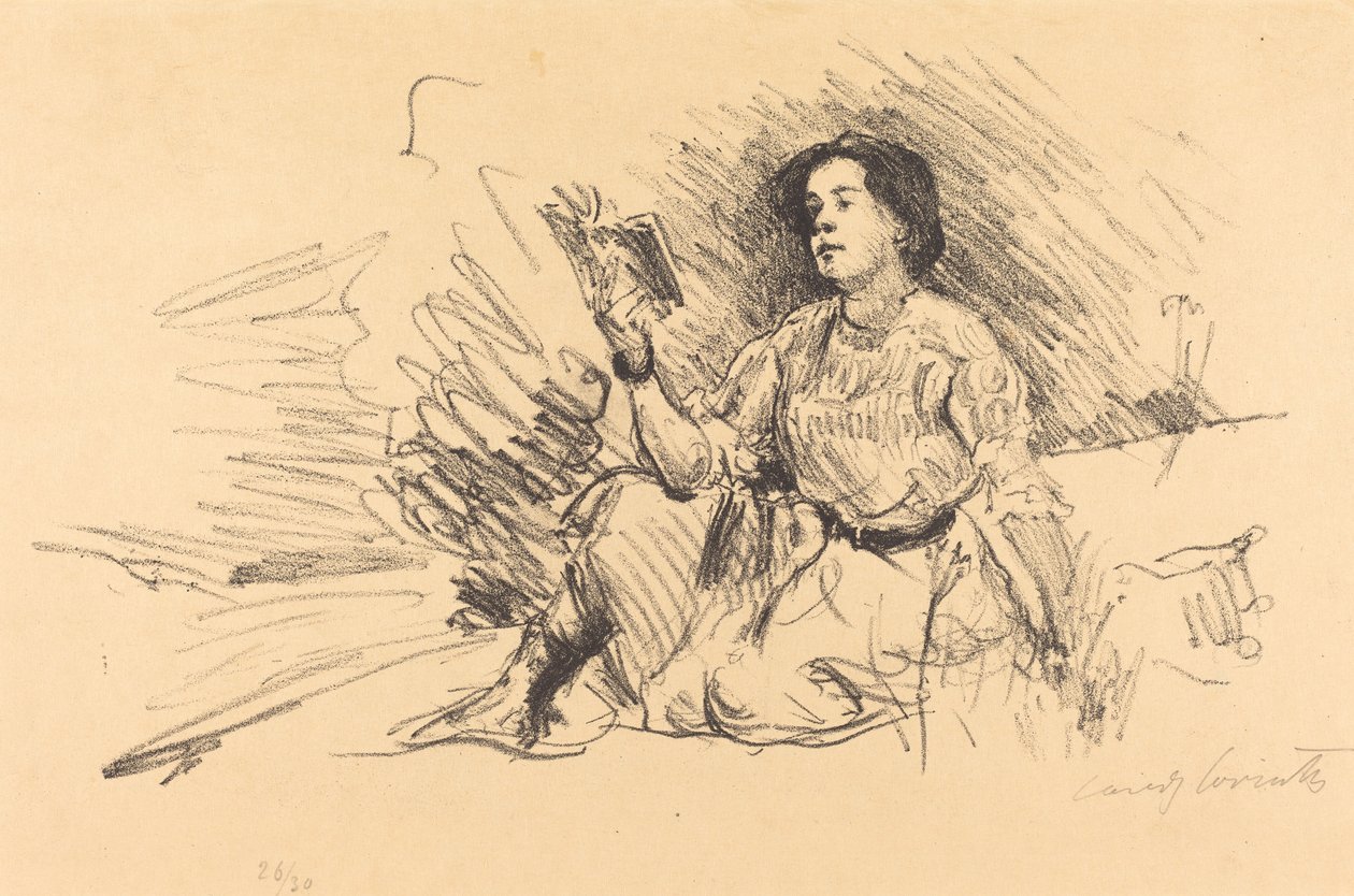 लड़की पढ़ना, 1911। द्वारा लोविस कोरिंथ