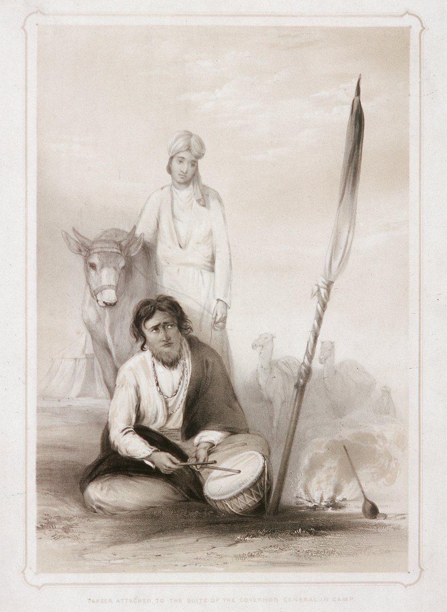 1844 में कैंप में गवर्नर जनरल के सूट से जुड़े फकीर द्वारा लोवेस डिकिंसन