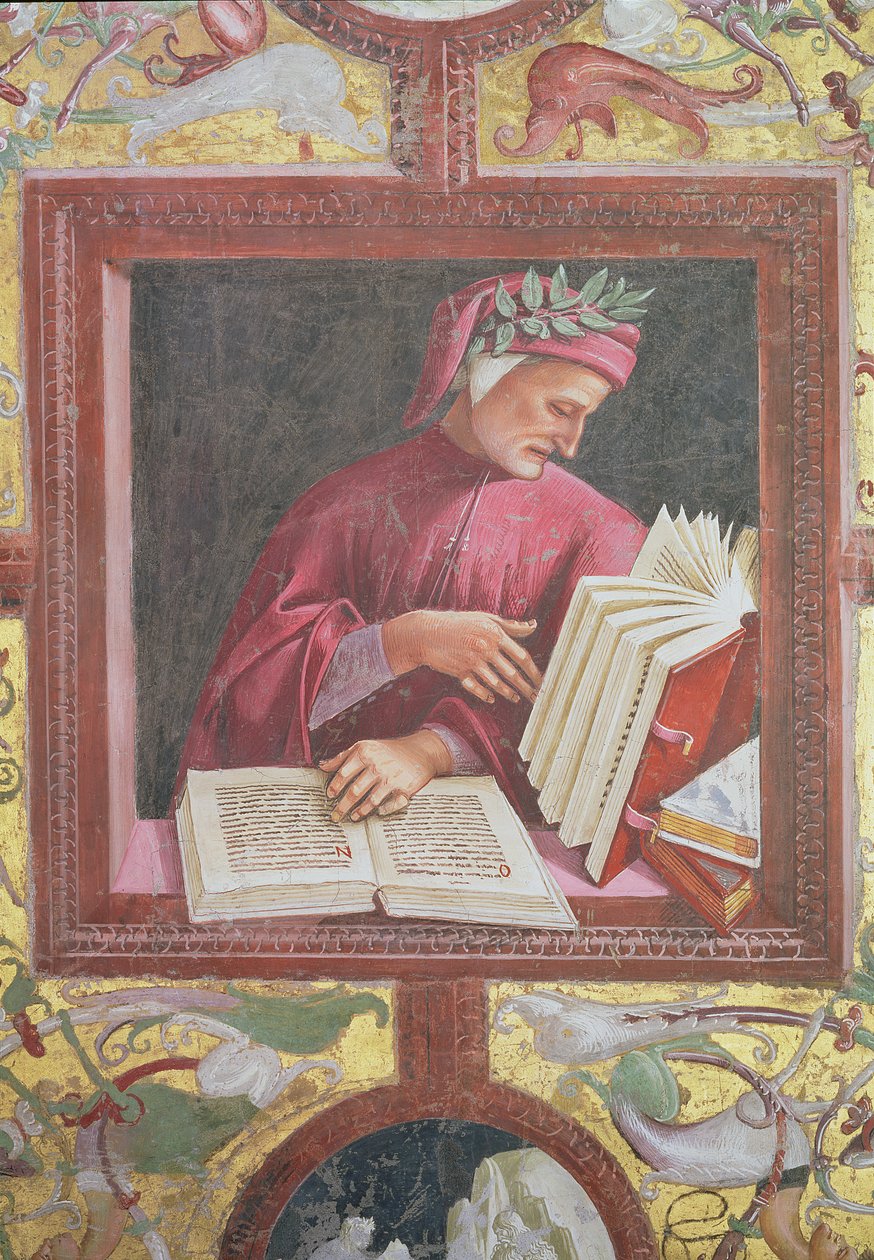 कवि दांते (1265-1321) सैन ब्रिक्सियो के चैपल में अंतिम निर्णय चक्र से विस्तार, 1499-1504 द्वारा लुका सिग्नेरी