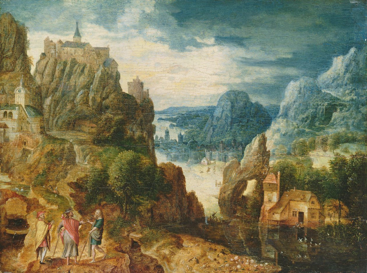 एम्मास के लिए पहाड़ी लैंडस्केप, 1597 द्वारा लुकास वैन वाल्केनबोरच