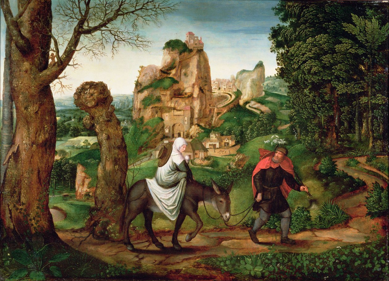 मिस्र में उड़ान द्वारा लुकास वैन c.1490 c.1570 गस्सेल