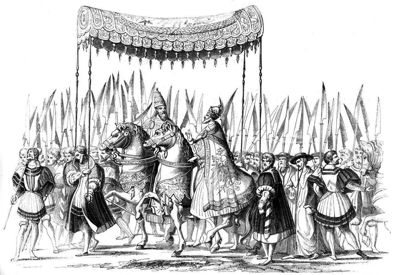 शाही जुलूस, 1529-1530 1849। द्वारा लुकास क्रैंक द एल्डर