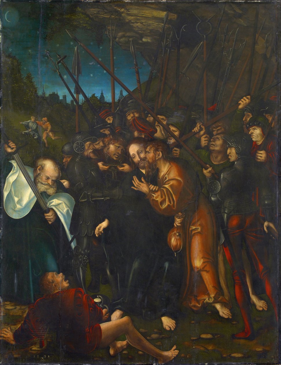 L'arrestation du Christ - The Arrest of Christ, Cranach, Lucas, the Elder (1472-1553) द्वारा। लकड़ी पर तेल द्वारा लुकास द एल्डर क्रैनाच