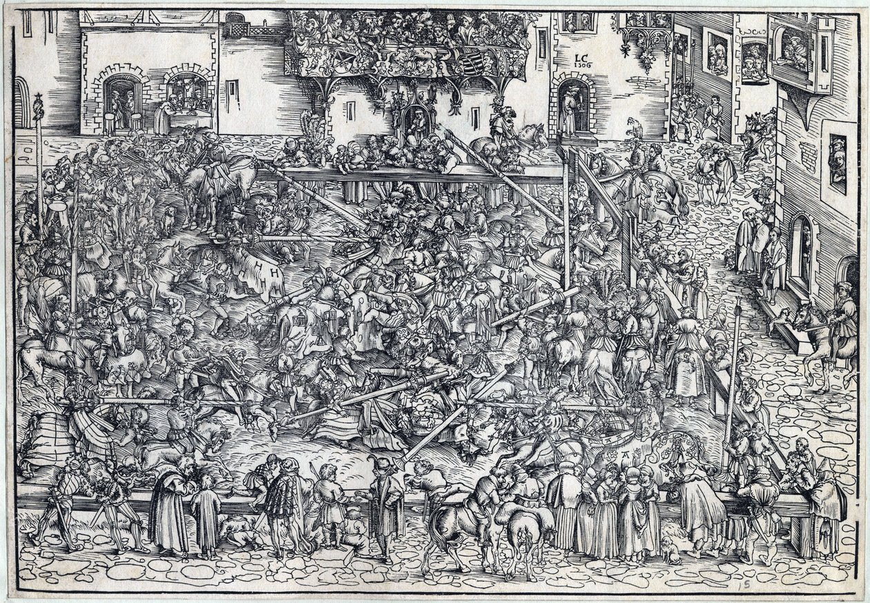 टूरनोई - टूर्नामेंट - क्रैनाच, लुकास, द एल्डर (1472-1553) - 1509 - वुडकट - 26,4x38 - निजी संग्रह द्वारा लुकास द एल्डर क्रैनाच