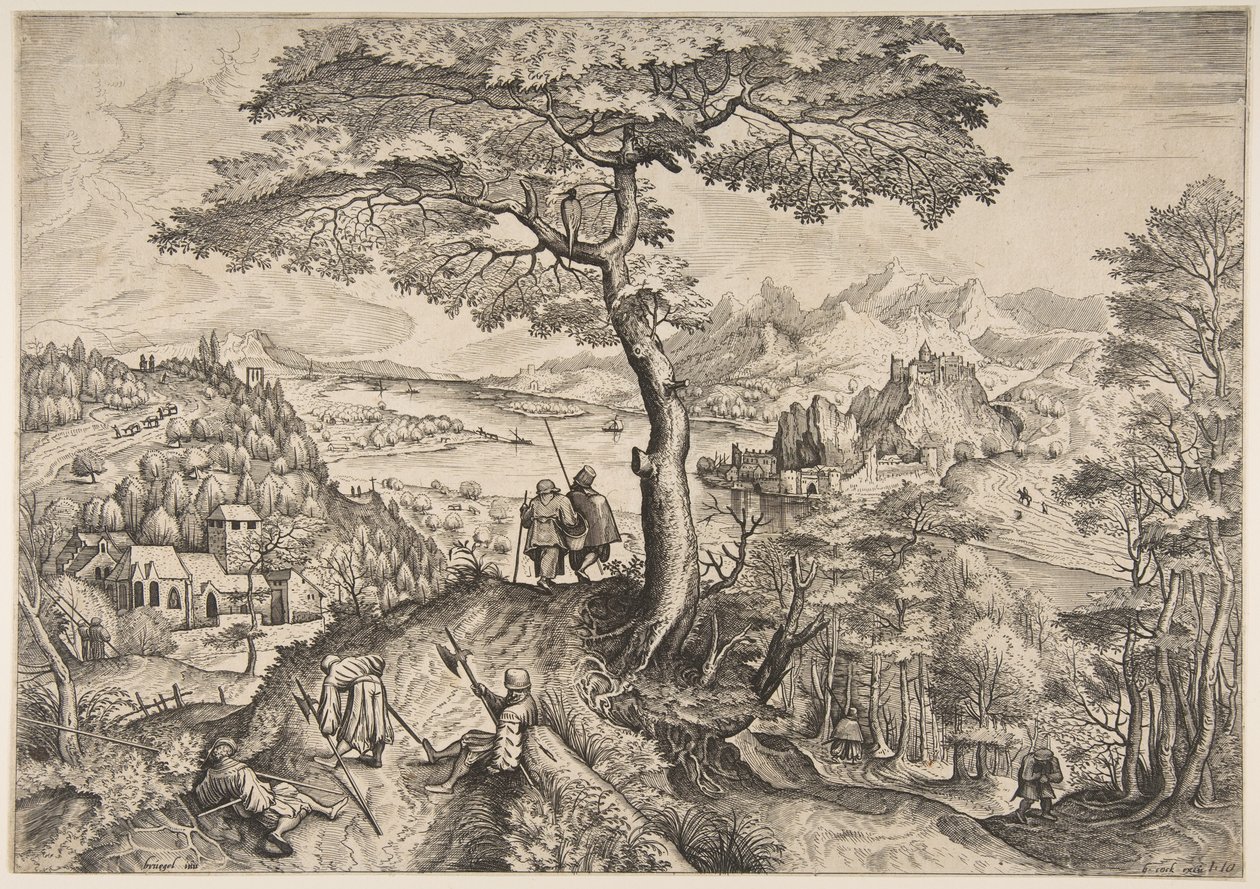 रेस्ट मिलिट्स रिक्वायरेंट्स फ्रॉम द लार्ज लैंडस्केप्स में सैनिक, सीए। 1555-56 द्वारा लुकास वैन डोटेकम