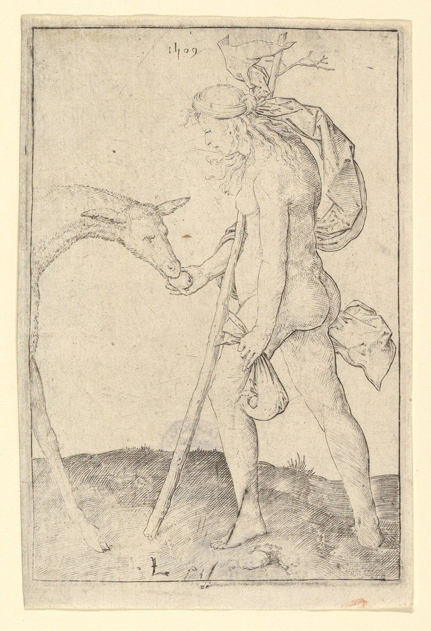 वुमन विद द हिंद, 1509। द्वारा लुकास वैन लेडेन