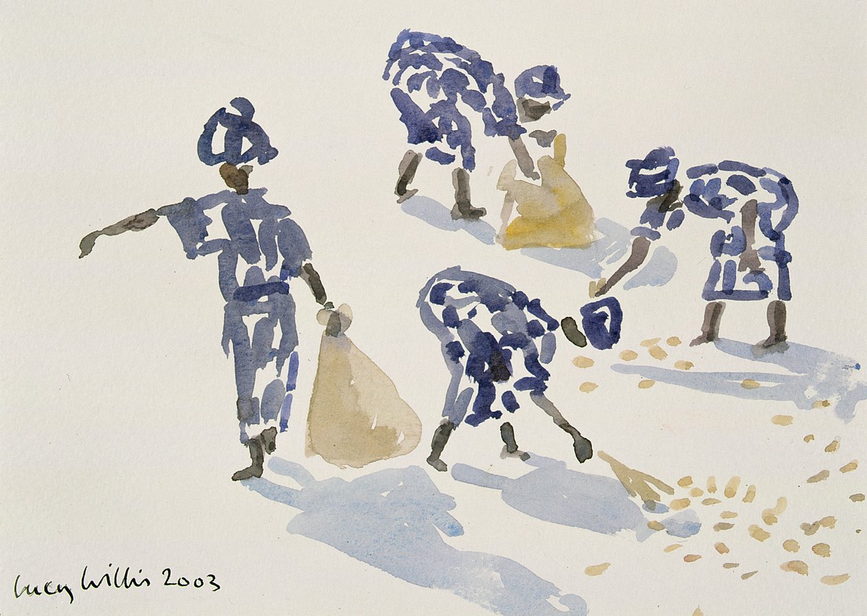 क्लीयरिंग लीव्स, सेनेगल, 2003 (wc on paper) द्वारा लुसी विलिस