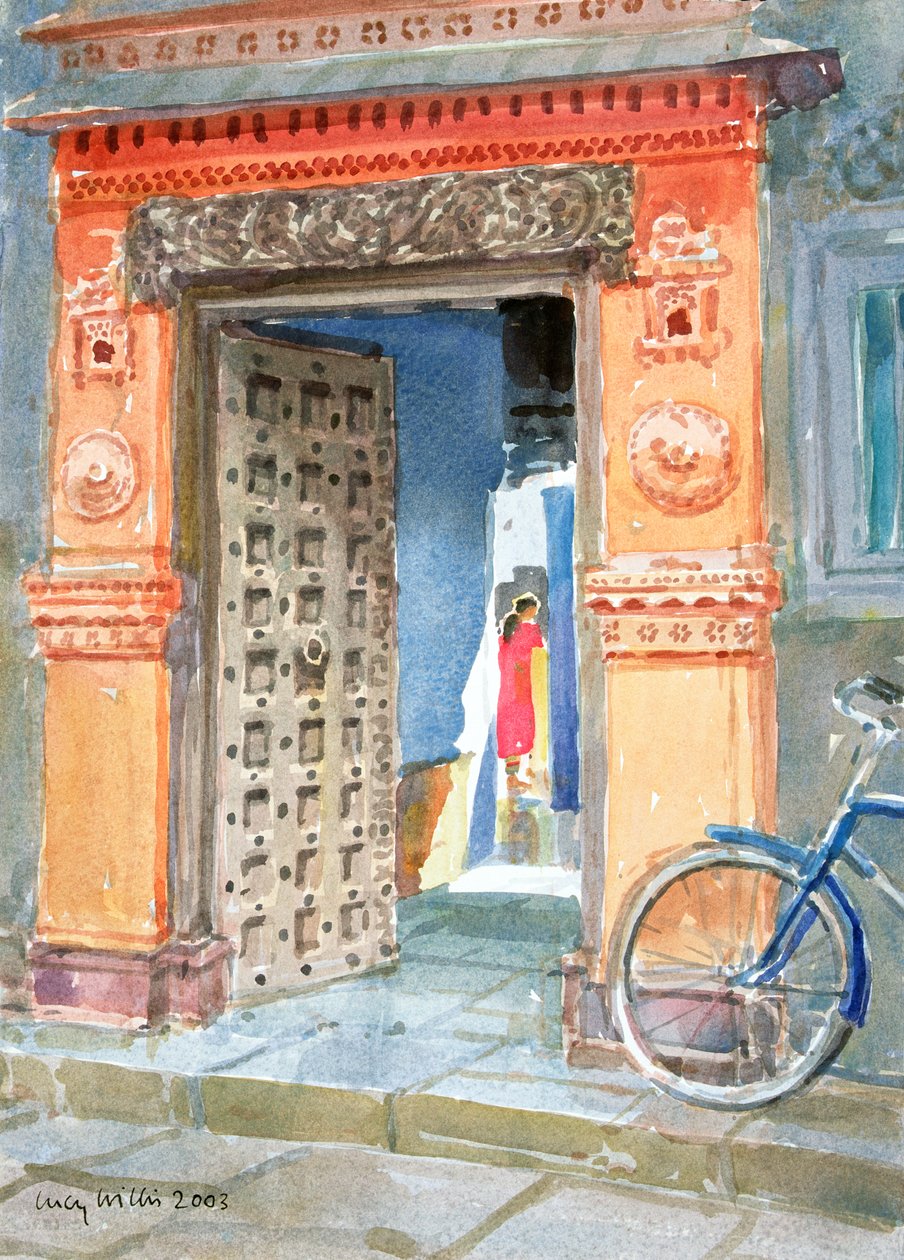 ओल्ड टाउन, भुज, 2003 में (कागज पर wc) द्वारा लुसी विलिस
