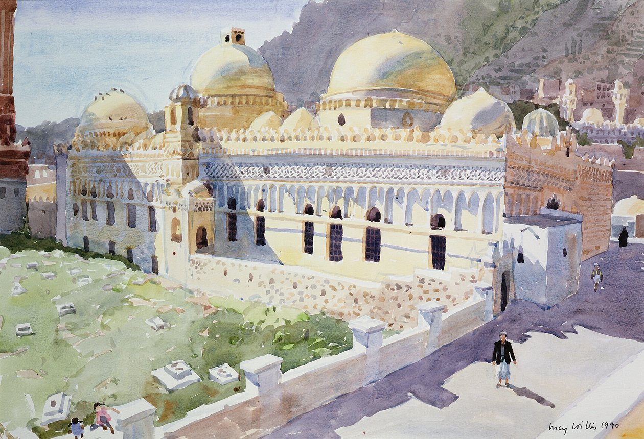 मस्जिद, ताइज़, यमन, 1990 (कागज पर wc) द्वारा लुसी विलिस