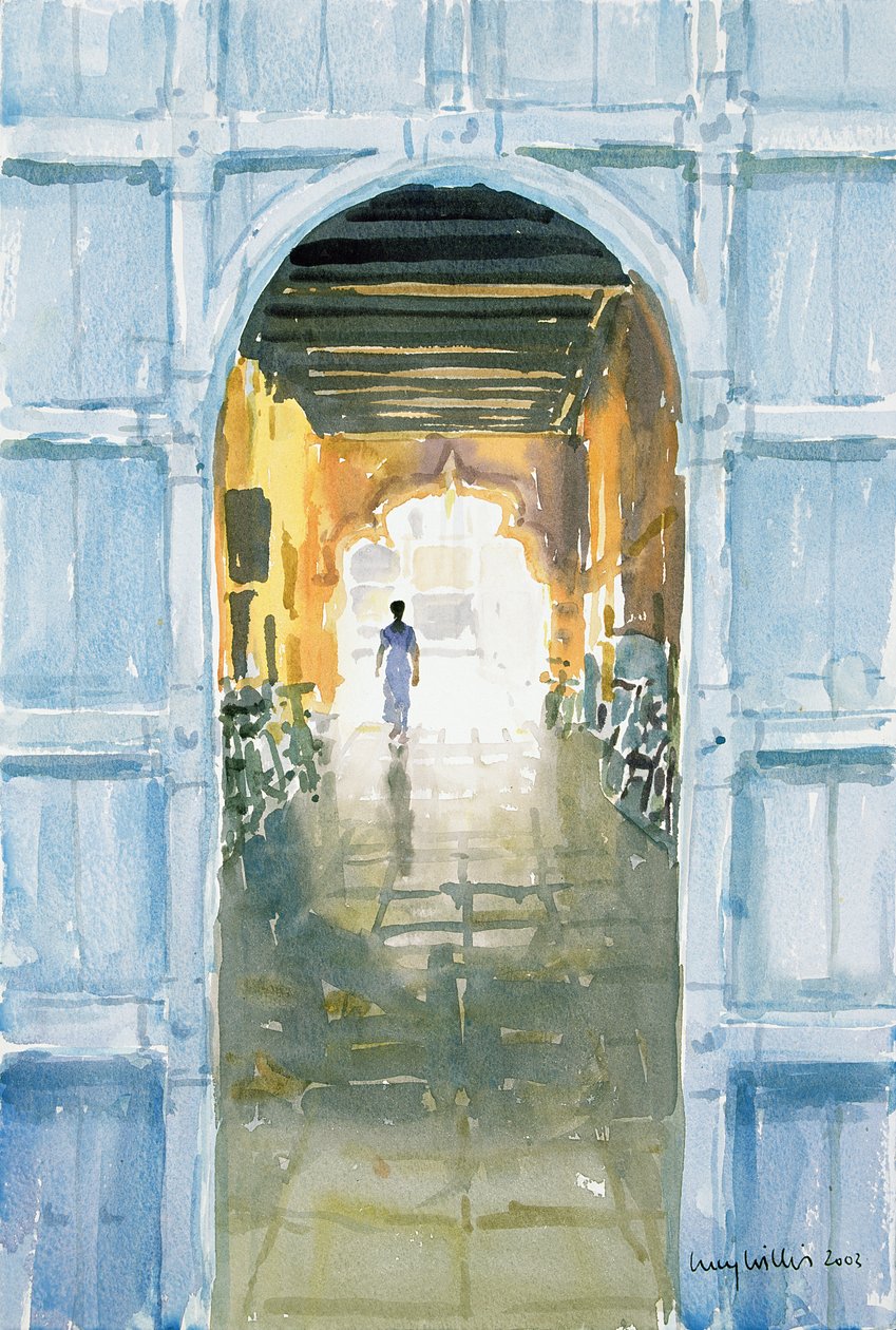 वॉकिंग टूवार्ड्स द लाइट, कोचीन, 2002 (wc on paper) द्वारा लुसी विलिस
