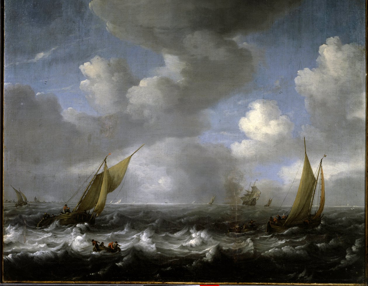 Navy. Painting by Ludolf Backhuysen (1631-1708) Ec. Hol. द्वारा लुडोल्फ I बैकहुसेन