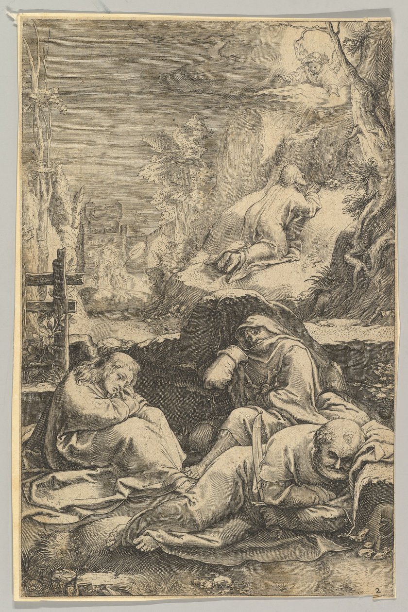 द पैशन ऑफ क्राइस्ट से द एगोनी इन द गार्डन, ca. 1623. द्वारा लुडोविकस सिसेराम