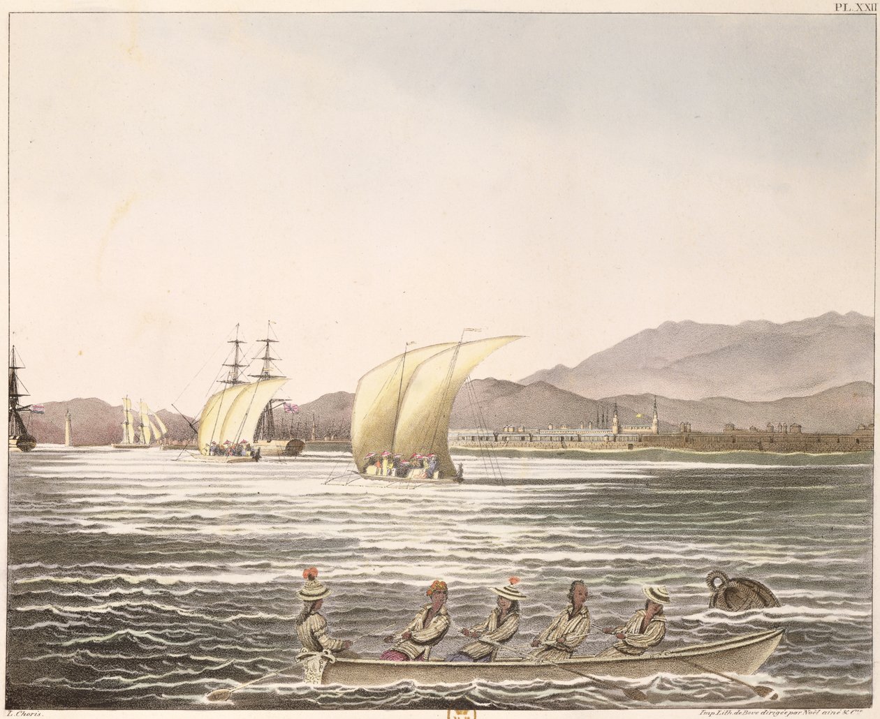 मनीला, फिलीपींस, 1826 का दृश्य द्वारा लुडविग चोरिस