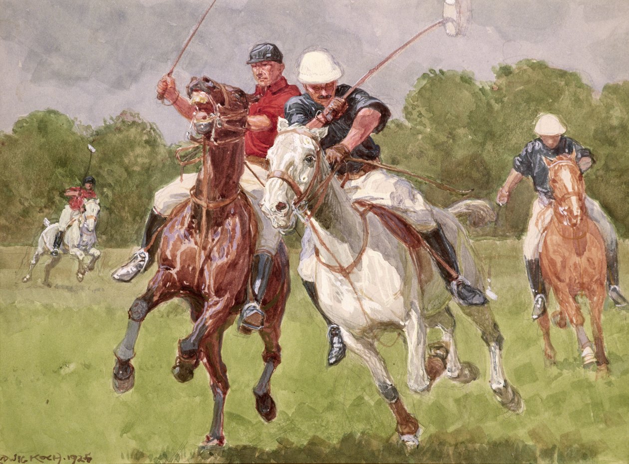 राइडिंग ऑफ, 1925 (wc और gouache ऑन पेपर) द्वारा लुडविग कोच