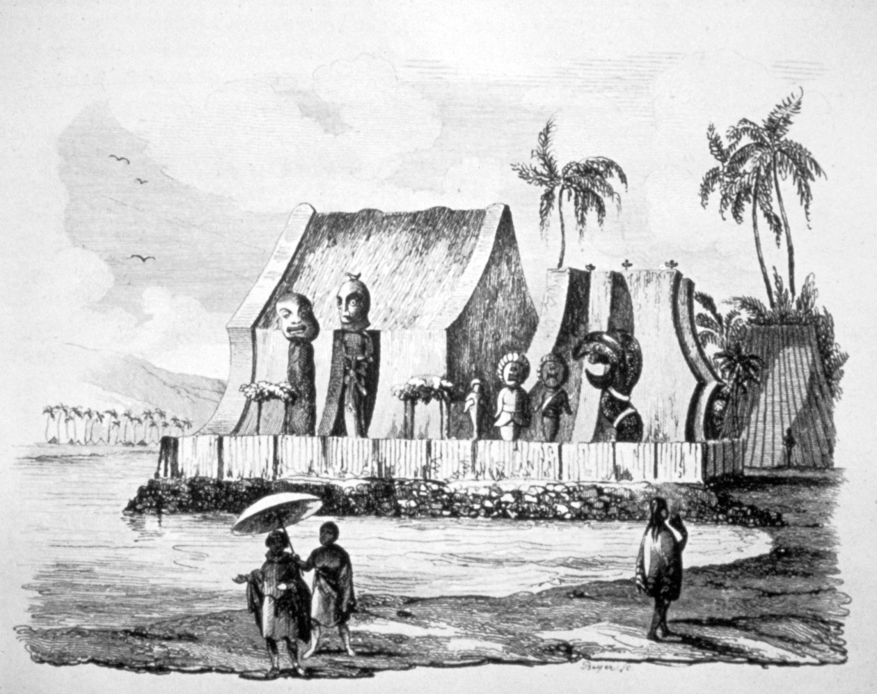 टिरेटाटिया की खाड़ी में किंग्स मंदिर, c1746-1830 द्वारा लुडविग चोरिस