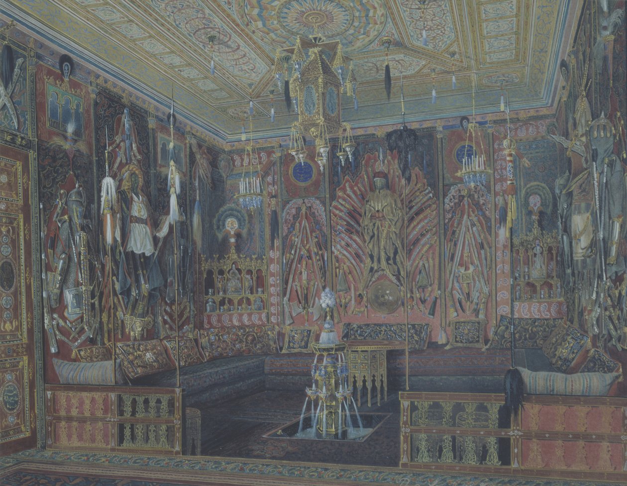 Tsarskoye Selo में ग्रेट पलाइस में एशियाई तुर्की कमरा द्वारा लुडविग प्रेमाजी
