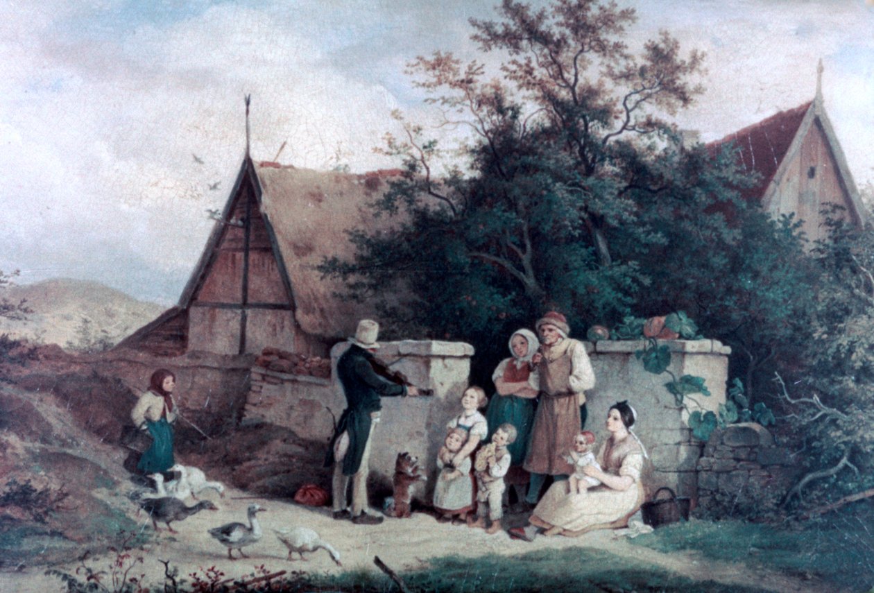 'द फिडलर ऑफ द विलेज', 1845 द्वारा लुडविग रिक्टर