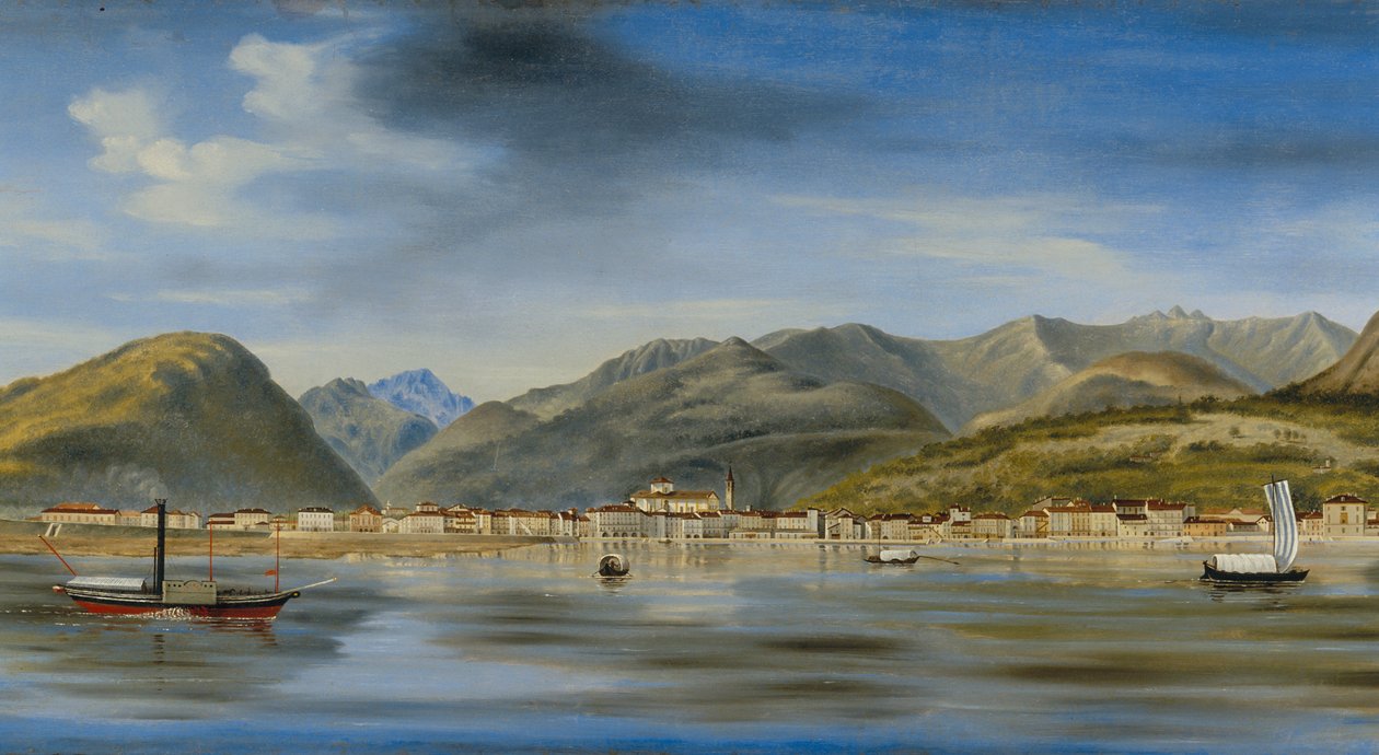 झील से इंट्रा का दृश्य, c.1833-90 द्वारा लुइगी लिटा