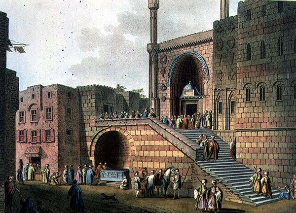 थॉमस मिल्टन (1743-1827) पब द्वारा उकेरी गई 'व्यूज़ इन इजिप्ट' से द लवर्स फाउंटेन विद द एडजेंट मस्जिद, प्लेट 29। रॉबर्ट बॉयर द्वारा (1758-1834) 1802 (एक्वाटिंट) द्वारा लुइगी (बाद में) मेयर