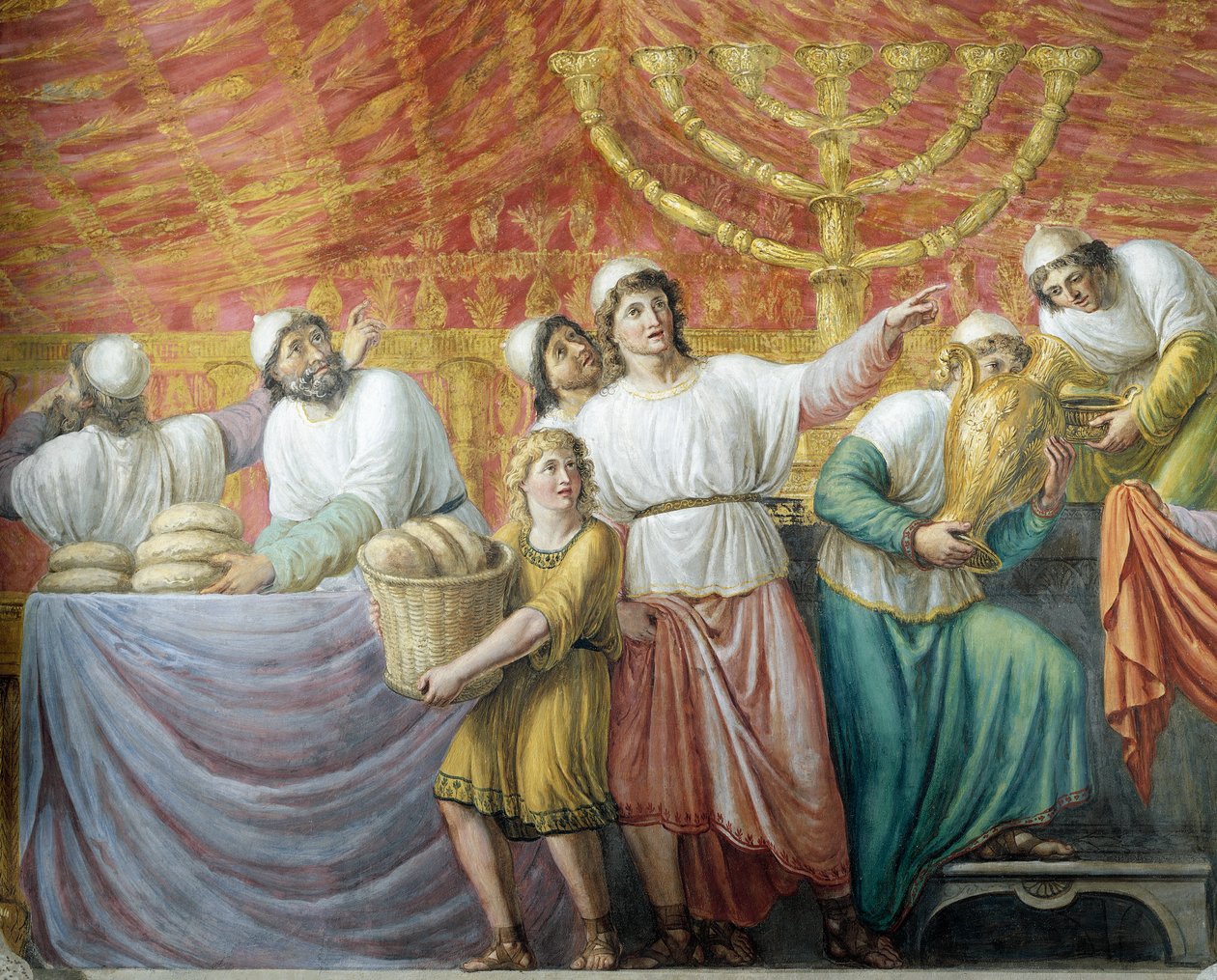यहूदी दावत की तैयारी, लुइगी एडेमोलो (1764-1849), पलाज़ो पिट्टी, फ्लोरेंस, टस्कनी, इटली द्वारा फ्रेस्को द्वारा लुइगी एडेमोलो