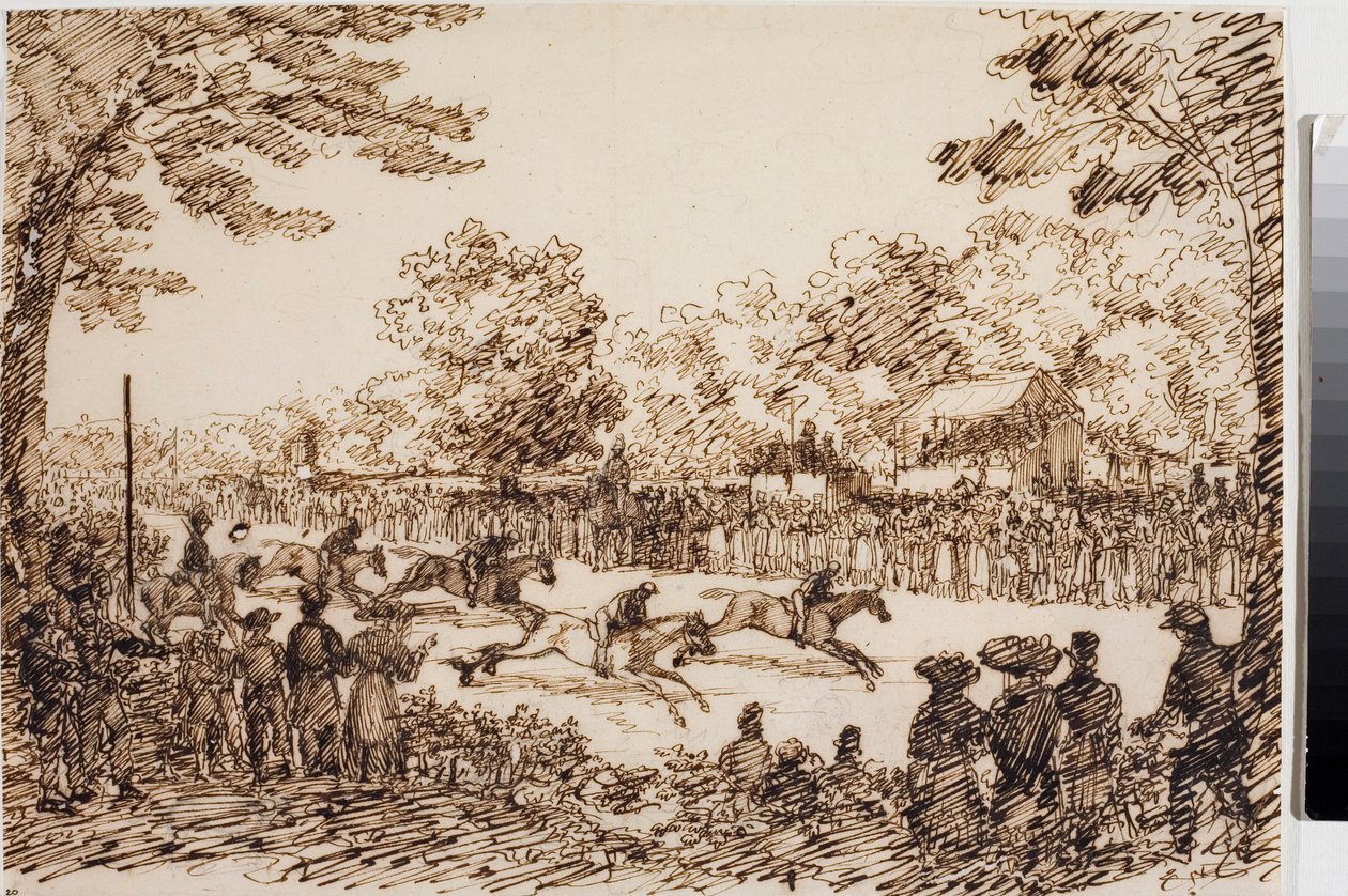 घुड़दौड़ (शायद सैन जियोवानी और फ्लोरेंस का पर्व) (स्याही, c.1825) द्वारा लुइगी गैरीबो
