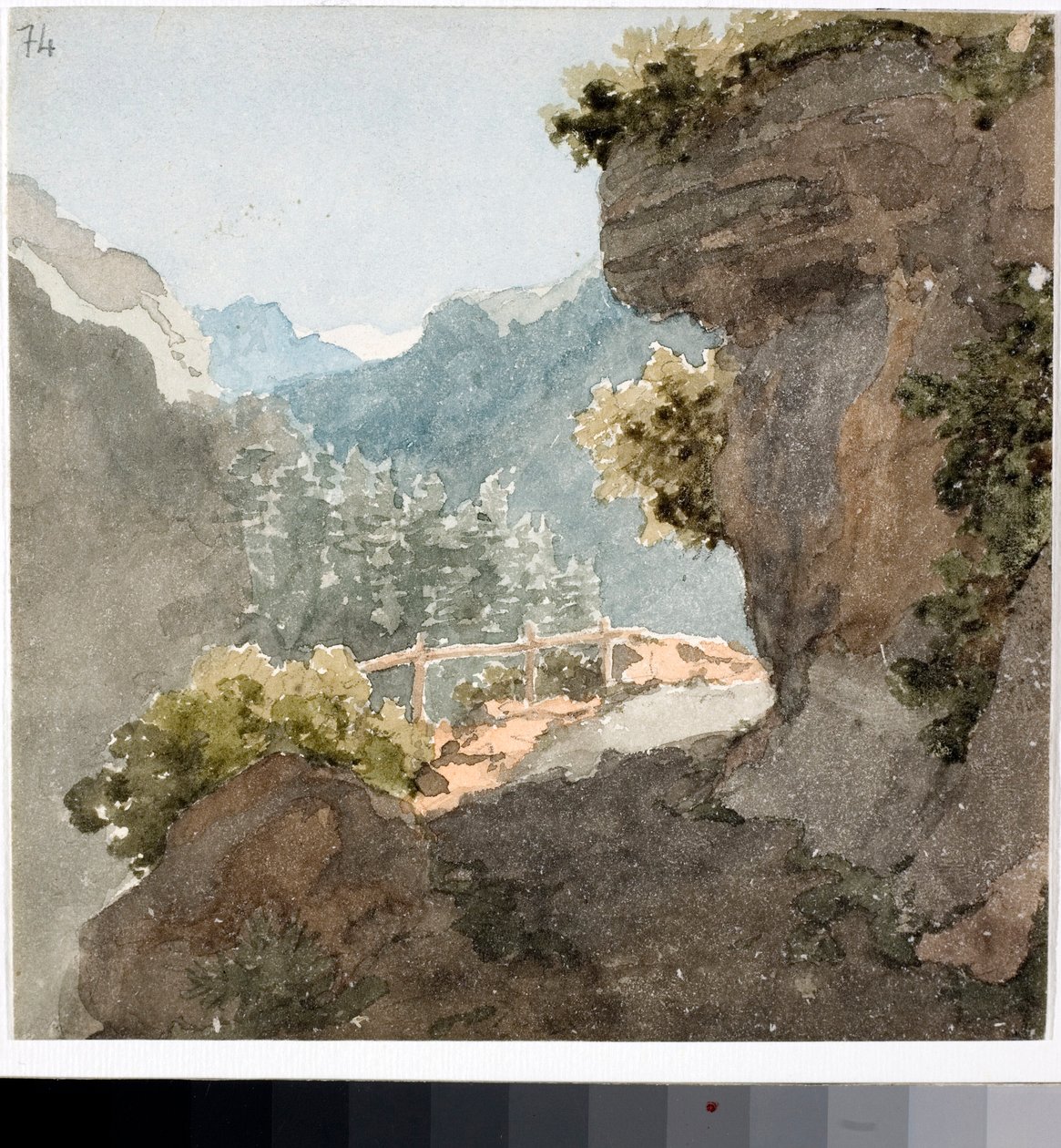 माउंटेन ट्रेल का दृश्य (वाटरकलर, सीए 1820) द्वारा लुइगी गैरीबो