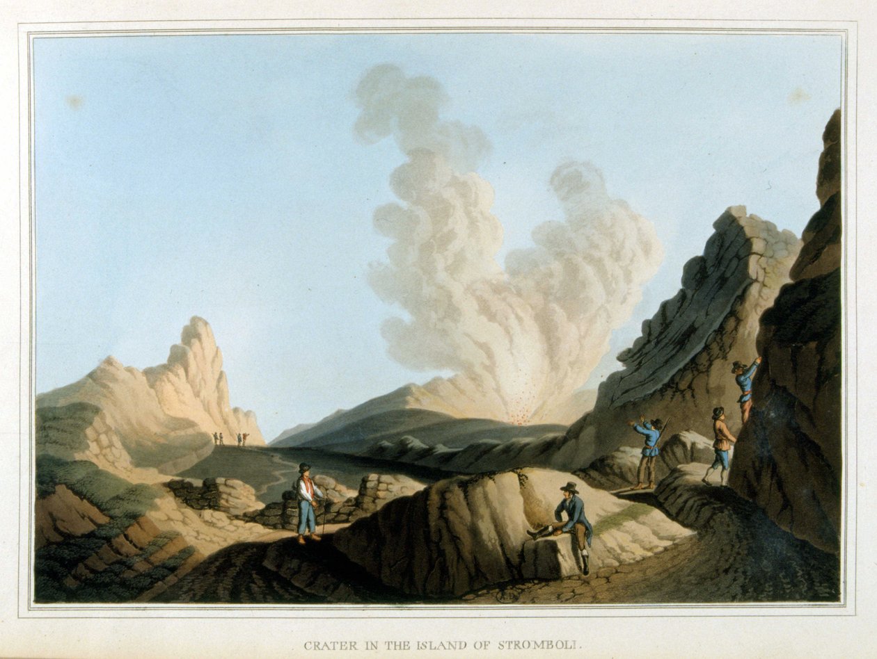 क्रेतेरे डू स्ट्रोमबोली - लुइगी मेयर, लंदन द्वारा "" ओटोमन डोमिनियन्स में, यूरोप में, एशिया में और कुछ भूमध्यसागरीय द्वीपों में "दृश्य" में द्वारा लुइगी मेयर