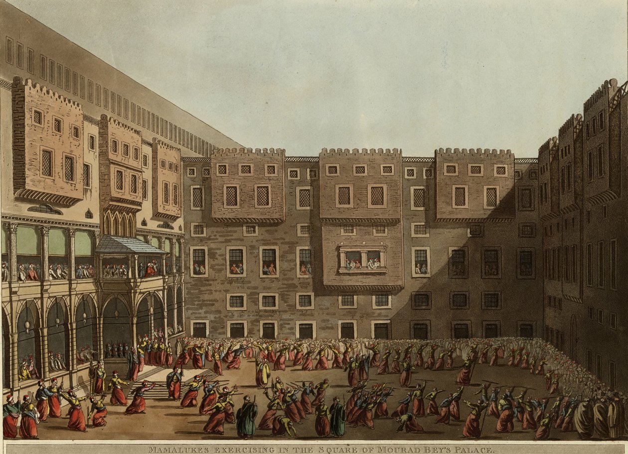 1802 में मुराद बेयस पैलेस के चौक में अभ्यास करते हुए ममुल्क्स द्वारा लुइगी मेयर