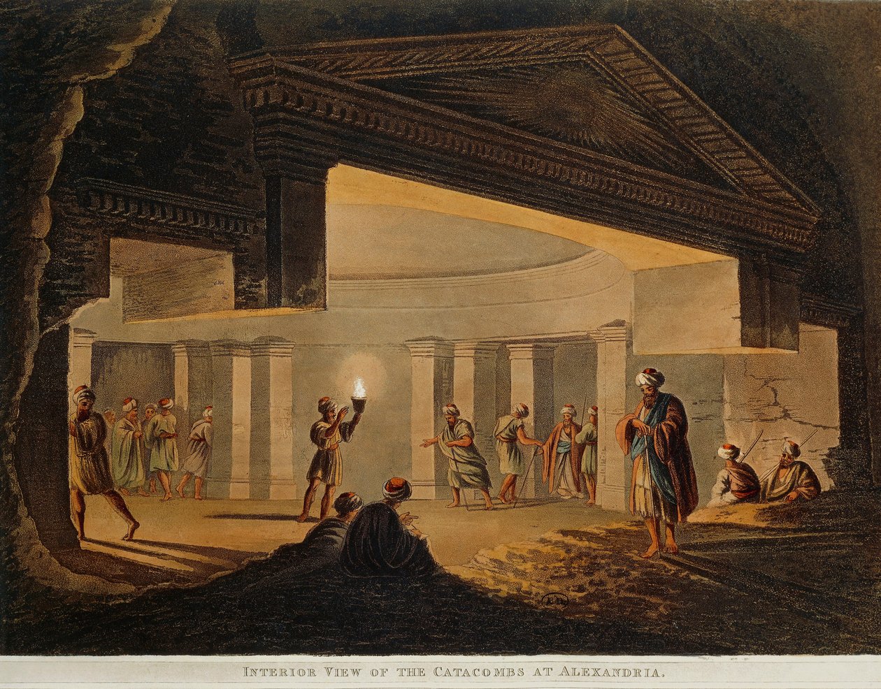 अलेक्जेंड्रिया (मिस्र) में प्रलय का दृश्य मिस्र में दृश्य से लुइगी मेयर द्वारा, उत्कीर्णन द्वारा लुइगी मेयर