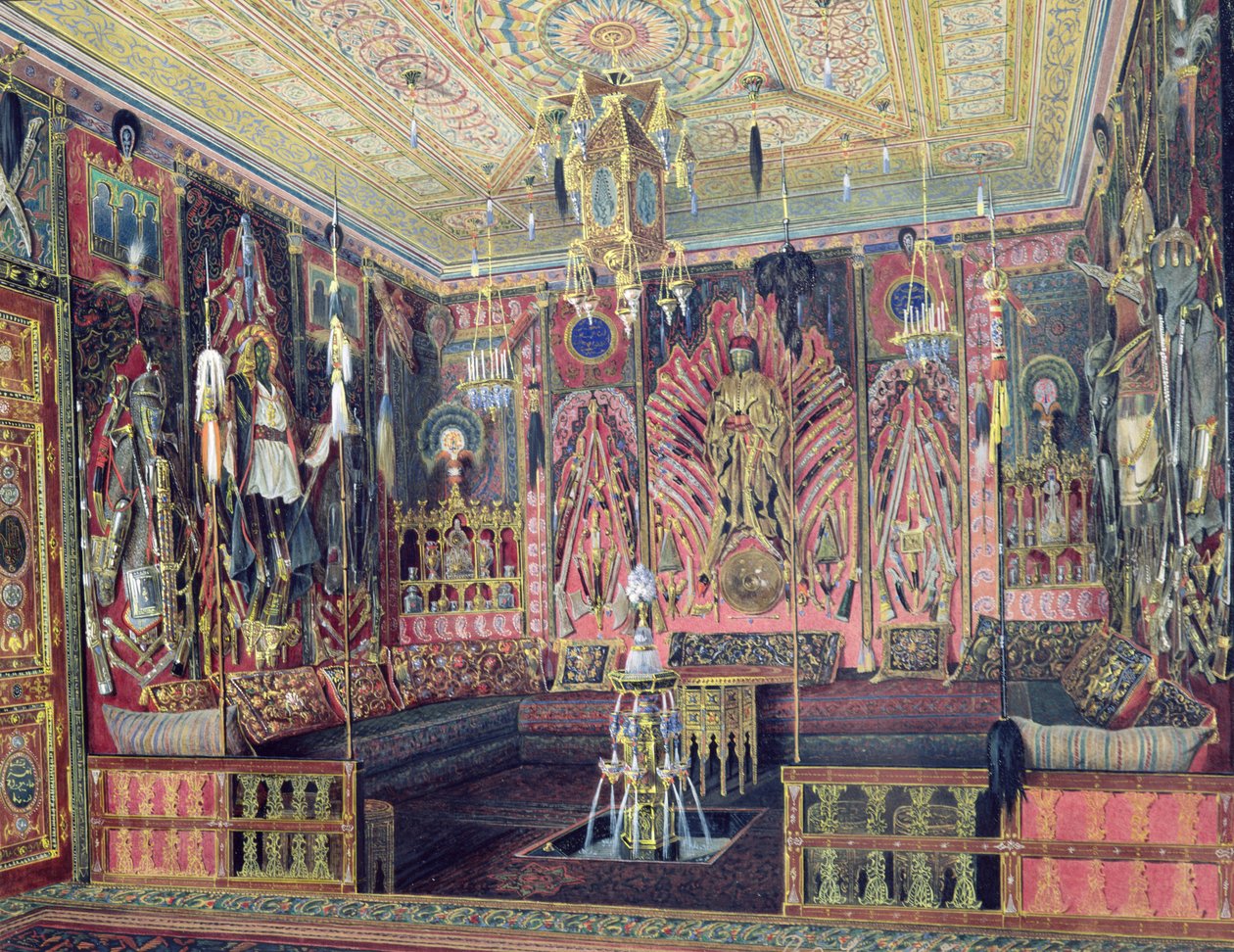 Tsarskoye Selo, C.1850 (कागज पर सफेद रंग) में कैथरीन पैलेस में अरब हॉल द्वारा लुइगी प्रेमाज़ी