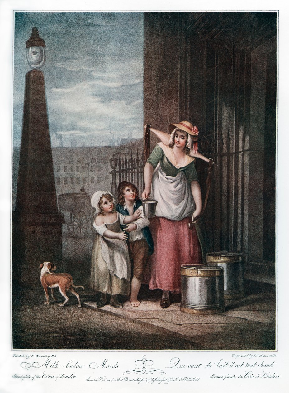 दूध नीचे नौकरानियों, 1793। द्वारा लुइगी शियावोनेट्टी
