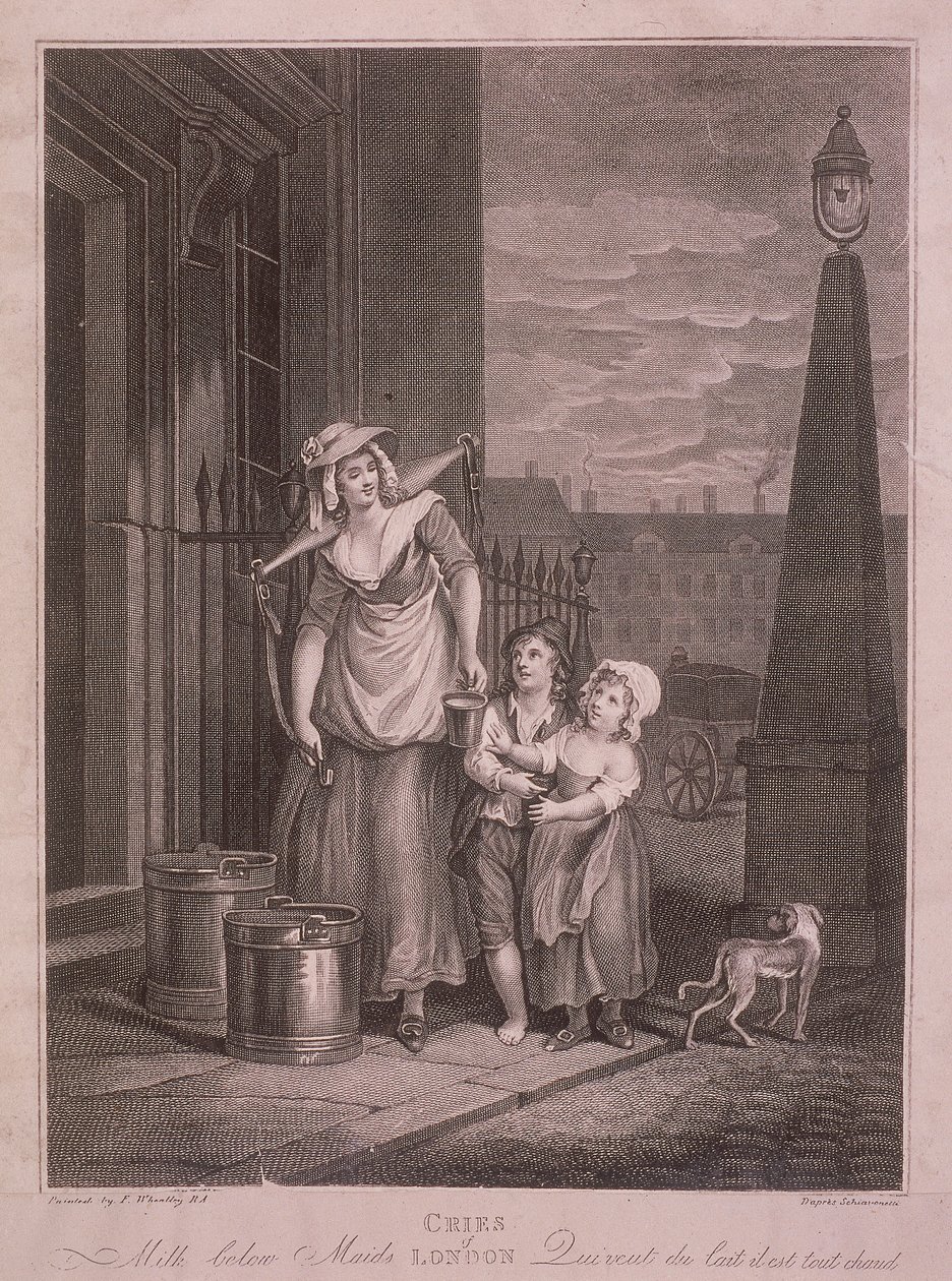 'मिल्क बॉटम मेड', क्राइज़ ऑफ़ लंदन, c1795' द्वारा लुइगी शियावोनेट्टी